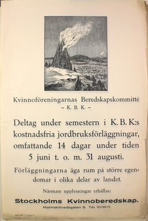 Inbjudan från Kvinnoorganisationernas Beredskapskommitté att delta i utbildning inom jordbruk 1941