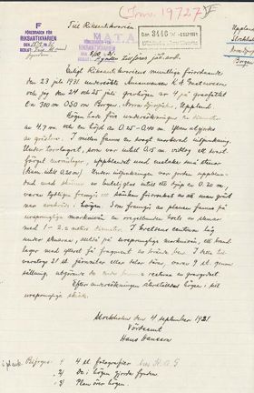 Brev från Hans Hansson 