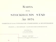 Karta över Stockholms stad i 4 blad år 1934