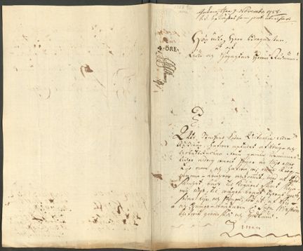 Vågkarlarnas supplik till Handelskollegiet. Utsidan.