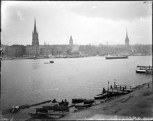 Utsikt från Söder Mälarstrand över Gamla Stan och Riddarholmen