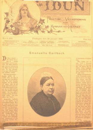 Tidningsartikel om Emanuella Carlbeck
