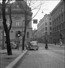 Arsenalsgatan vid Kungsträdgården 1949