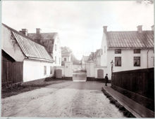 Grinden till Barnängens textilfabrik. Barnängstvärgatan, nuvarande Gaveliusgatan