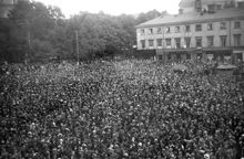 Sacco-Vanzetti-demonstration den 8 augusti 1927 på Östermalmstorg