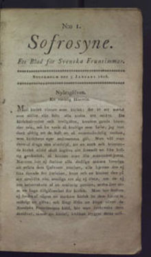 Sofrosyne / ett blad för svenska fruntimmer