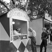 Barnens Dag i Vasaparken. Två pojkar köper sockervadd
