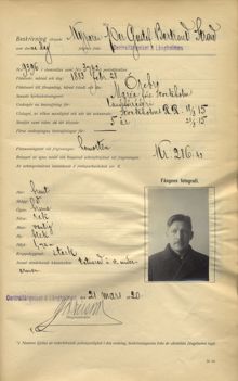 Per Gustaf Bertrand Strand - dömd för landsförräderi 1915