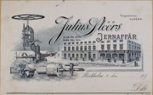 Fakturahuvud. Julius Slöörs Järnaffär