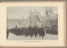 Bondetåget 1914. Upplänningarna tåga till K. Slottet.