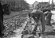 Arbete med spårvägsspår på Skånegatan