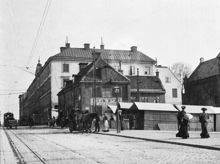 Götgatan 44 vid Södra Bantorget där Medborgarhuset står idag. Nu Götgatan 56