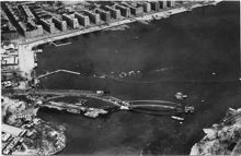 Flygfoto över Västerbron 1933