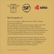Förbundshuset på Barnhusgatan 6 - minnesmärke