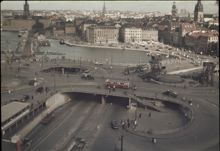Slussen 1945, vy mot Gamla stan
