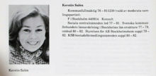 Kerstin Salén (tidigare Wijkman). Ledamot av kommunfullmäktige 1976-1981