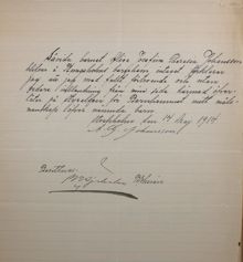 Intyg till Kungsholms barnhem – målsman avsäger sig ansvaret för sitt barn 1914