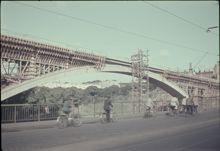 Byggandet av Skanstullsbron under 1940-talet.
