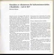 Område av riksintresse för kulturminnesvården i Stockholm - vad är det?