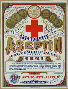 Etikett. Aseptin, Parfymeri F. Pauli.