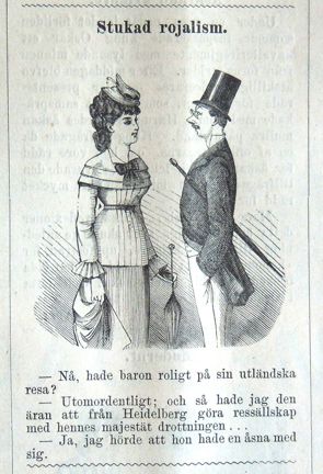 Stukad rojalism. Bildskämt i Söndags-Nisse – Illustreradt Veckoblad för Skämt, Humor och Satir, nr 42, den 20 oktober 1878