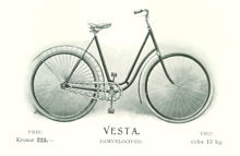 Vesta. Damcykel från Wiklunds Velocipeder