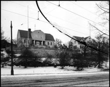 Djurgården vintertid. Till höger Verner von Heidenstams villa