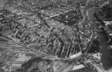 Flygfoto över Vasastaden år 1938 från nordväst