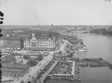 Utsikt från Katarinahissen över Slussen
