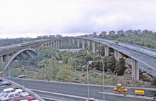 Nya Johanneshovsbron . Taget från Åhléns våning 7
