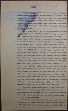 Opinionsmöte mot den Vita hären 1914 - polisrapport