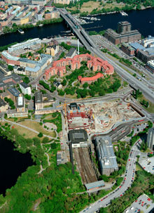 Flygfoto över Liljeholmen