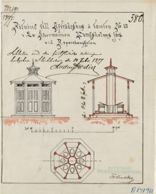 Ritning till utedass för arbetarbostäder (Ekmanska husen) på Kungsholmen 1877