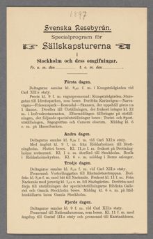 Svenska Resebyråns specialprogram för sällskapsturer