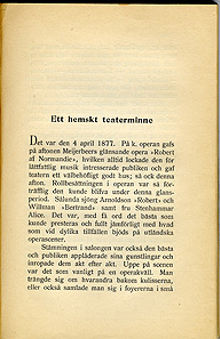 Ett hemskt teaterminne / Adolf Hellander