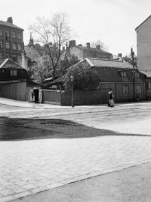 Folkungagatan 34 vid hörnet av Borgmästargatan 2. Nu Folkungagatan 118
