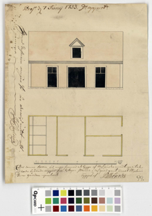 Ritning över hus i kvarteret Skansen