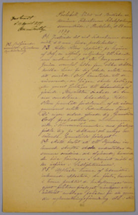 Protokoll hållit vid Brittiska och allmänna federationens filialavdelnings sammanträde i Stockholm den 28 mars 1879.