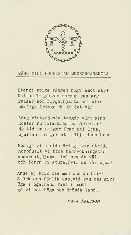 Sång till Fogelstad medborgarskola
