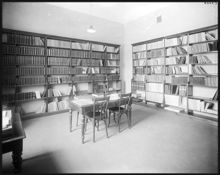 Interiör från biblioteket i Stockholms högskola, Kungstensgatan 47