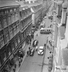 Trafik på Drottninggatan 1952