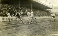 Stafett 4x100 meter. Försök i Antwerpen