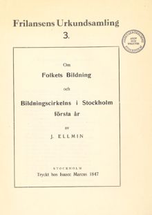 Stockholms bildningscirkel, startskottet på en folkrörelse