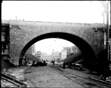Kungsgatan österut vid Malmskillnadsbron som är under byggnad