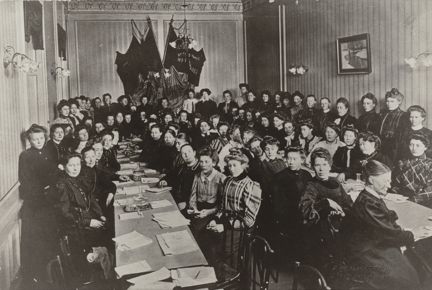 Fotografi från den första socialdemokratisk kvinnokonferensen 1907