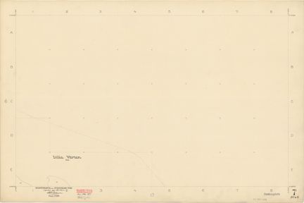 Kartan ritad i tusch på papper som gulnat med tiden