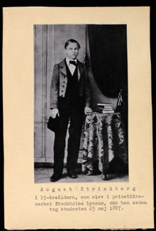 Foto av August Strindberg i 15-årsåldern