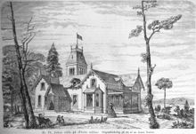Hr Th. Johns villa på Täcka udden. Originalteckning på trä af mr James Souttar i Illustrerad Tidning, nr 27 den 7 juli 1866.