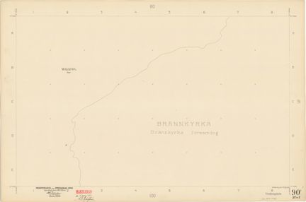 Bladet är ritat i tusch på papper som numera är gulnat