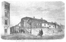De sista rucklena vid Johannis-plan. Träsnitt i Illustrerad Tidning, nr 4 den 27 januari 1866.